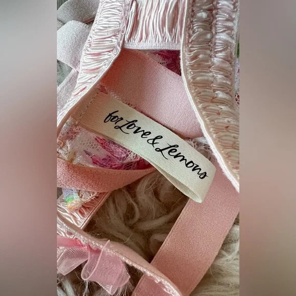 For Love and Lemons Pink Floral April Bloom Garter Belt - Picture 6 of 9